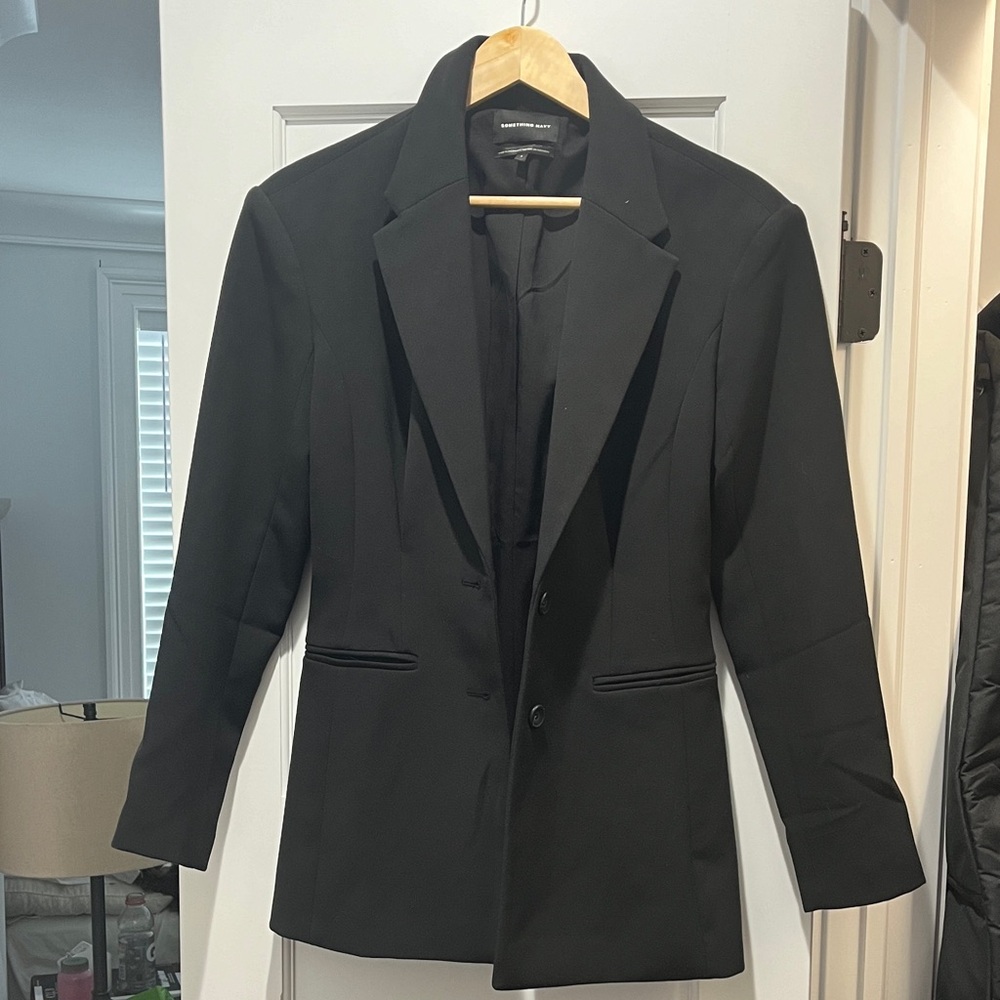 Something Navy Elegant Black Blazer